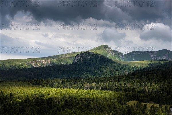 View of the Monts Dore in Auvergne Volcanoes Natural Park
