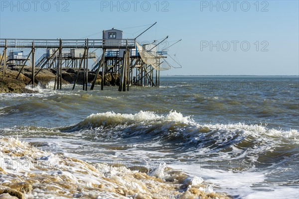 Fishing huts carrelets of Saint Palais sur Mer