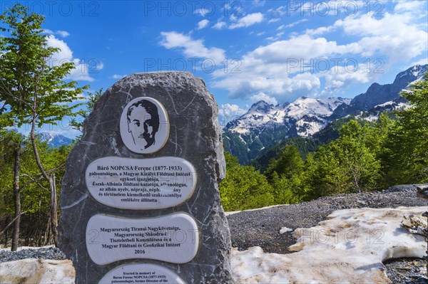 Stele in memory of Baron Ferenc Nopcsa