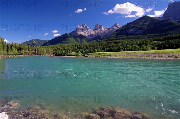 Turquoise River and Mountains