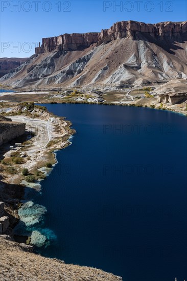Overlook over the deep blue lakes of the Unesco National Park
