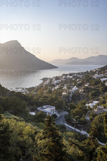 Sea and hills in evening mood