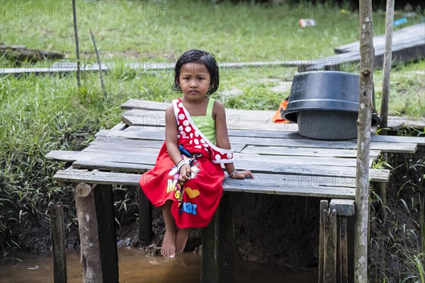 Girls in the jungle village