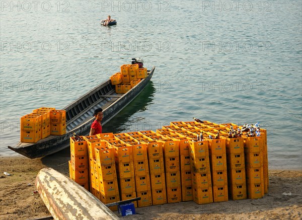 Loading empty beer crates