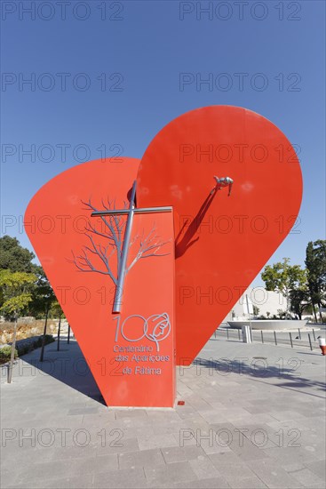 Sculpture in celebration of the annual celebration of the Marian apparition hundred years ago with Pope Francis