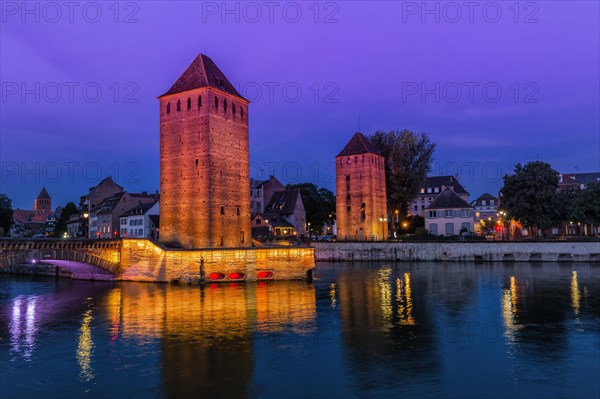 Ponts couverts over ILL canal at sunset