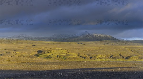 View of cloud-covered Kerlingarfjoell