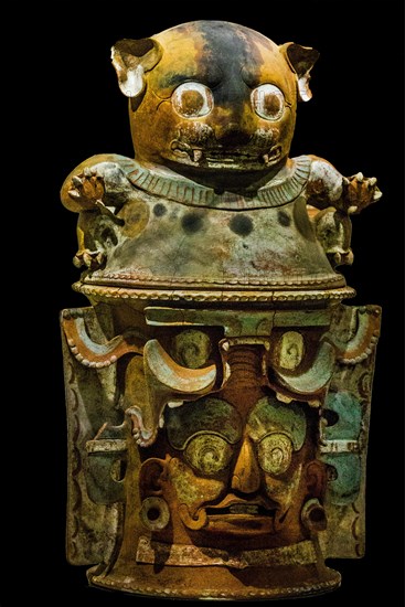 Burial urn with jaguar god
