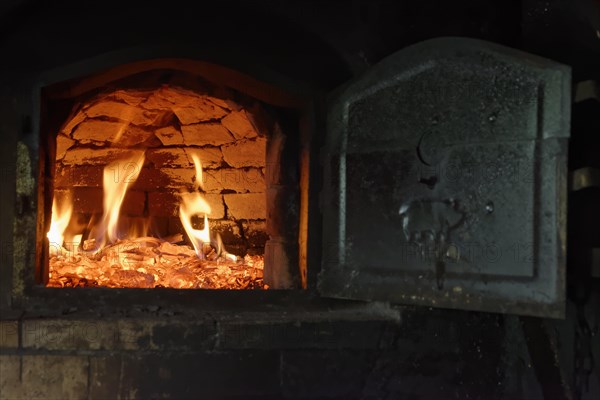 Heat up a stone oven