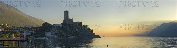 Historic coastal town of Malcesine with the castle Castello Scaligero
