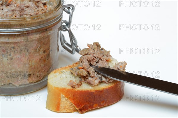 Slice of bread with meat pate