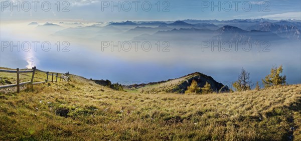 Meadow with fence and Lake Garda