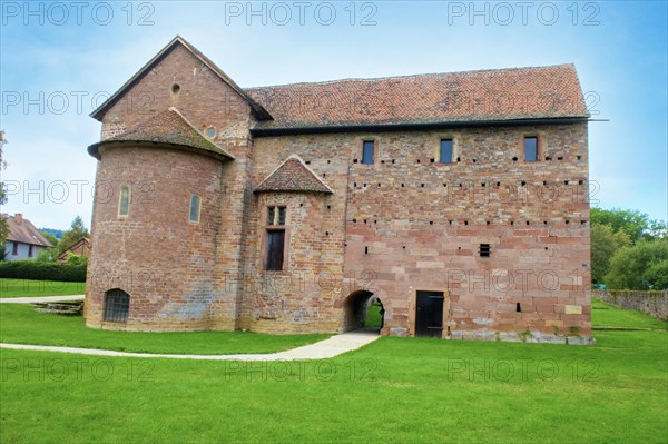 Side view of historic Einhard Basilica