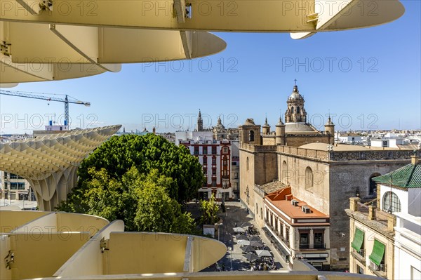 View of Annunciation Church and Cathedral of Seville