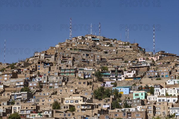 Houses perched on the hills around Sakhi Shah-e Mardan Shrine or Ziyarat-e Sakhi