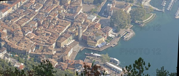 Town view of Riva del Garda and Lake Garda in the morning