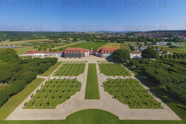 Castle garden with orange trees