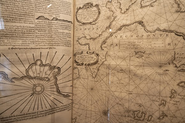 Antique book with an old map