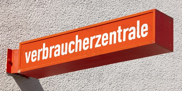 Sign with writing verbraucherzentrale