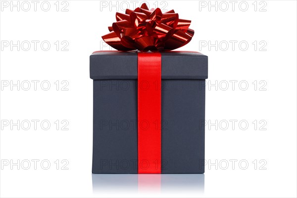 Birthday Christmas Gift Christmas present Birthday gift box black cut out isolated