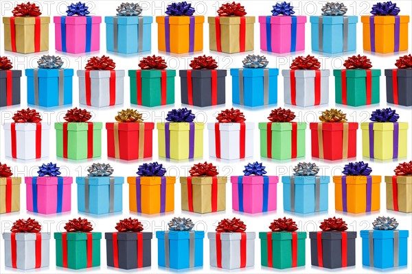 Many gifts birthday christmas background birthday gifts christmas gifts collage boxes exempt isolated