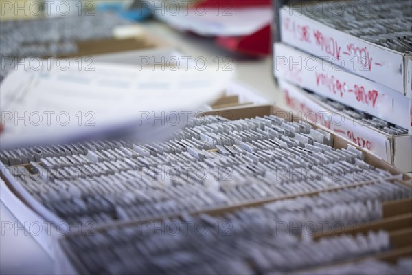 Embedded samples in a histology laboratory