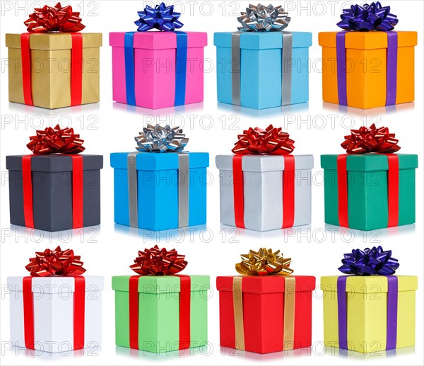 Many gifts birthday christmas birthday gifts christmas gifts collage boxes exempt isolated