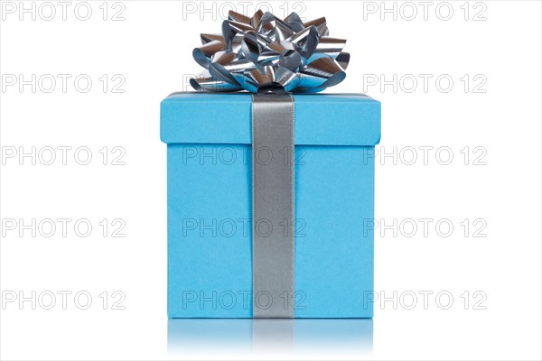 Birthday Christmas Gift Christmas present Birthday gift box light blue cut out isolated