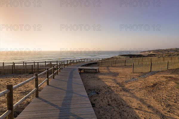 Wooden jetty on the Atlantic Ocean