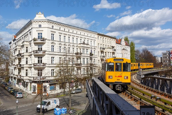 Berlin Metro Train Station Schlesisches Tor of the U1 line in Berlin