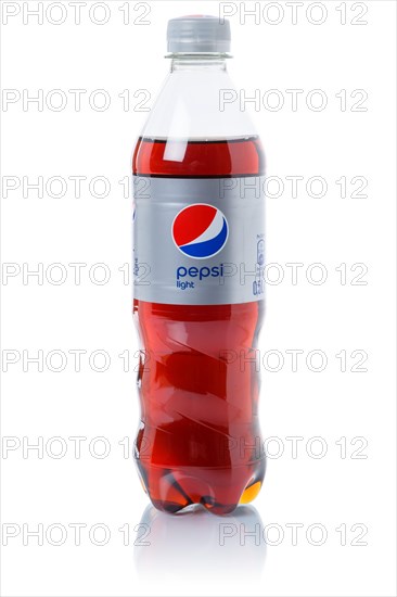 Pepsi light Cola lemonade soft drink beverage in a plastic bottle cut-out isolated against a white background