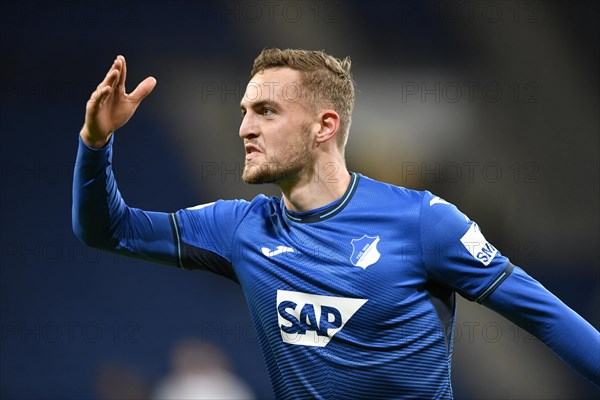 Goal celebration Jacob Bruun Larsen TSG 1899 Hoffenheim. PreZero Aerna