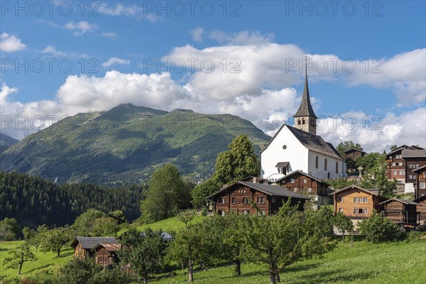 Village scene with St. George's parish church