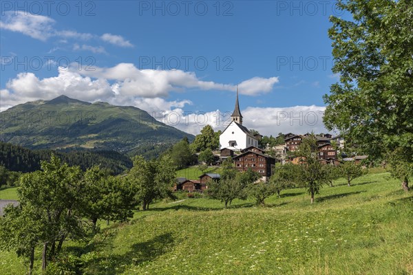 Village scene with St. George's parish church