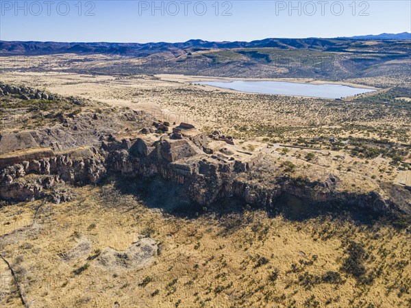 Aerial of the archeological site La Quemada also known as Chicomoztoc