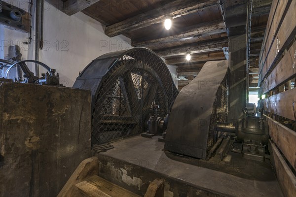 Wheels of a grain mill driven by water power