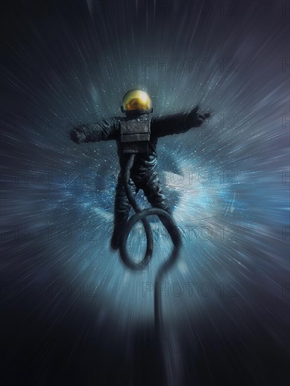Astronaut absorbed by the cosmic eye