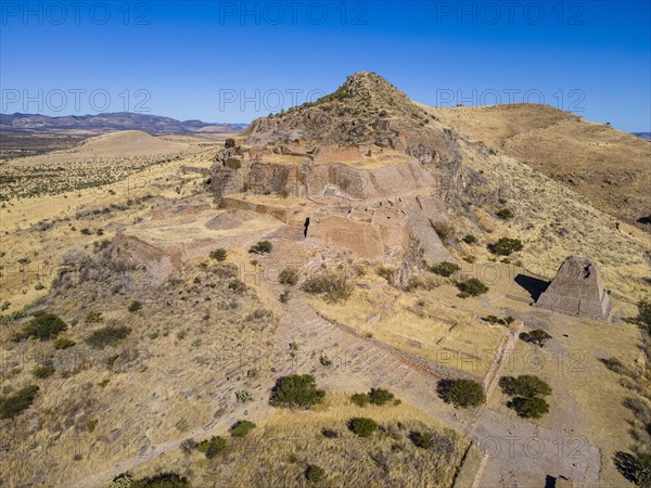 Aerial of the archeological site La Quemada also known as Chicomoztoc
