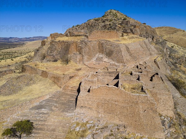 Aerial of the archeological site La Quemada also known as Chicomoztoc