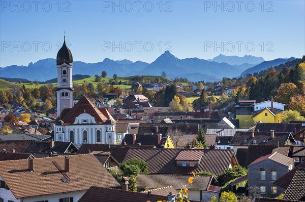 View of Nesselwang with St
