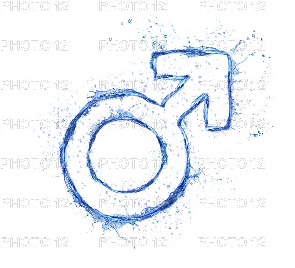 Male blue water splash sign