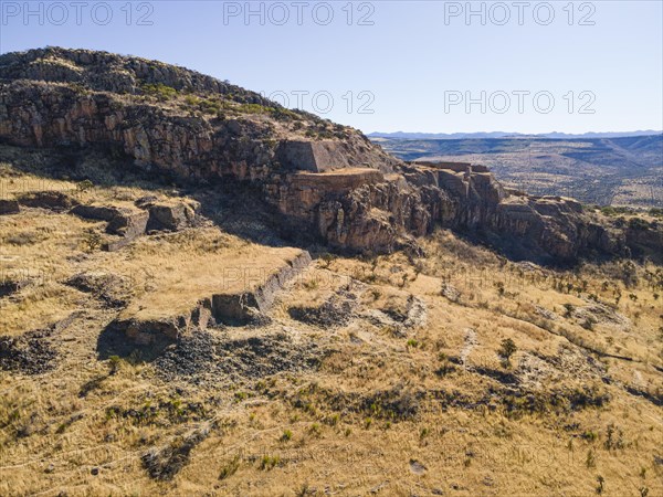 Aerial of the archeological site La Quemada also known as Chicomoztoc