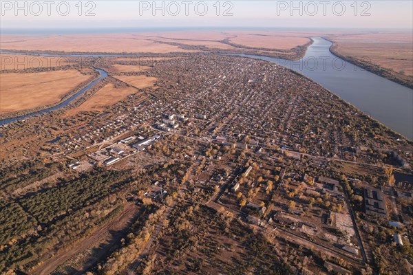 Aerial view on Vilkovo city