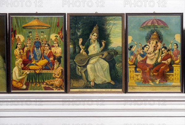 Oleograph from Ravi Varma's in a Nattukottai Chettiar