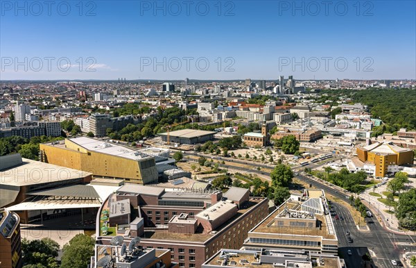 View from the high-rise building on Potsdamer Platz towards the Neue Nationalgalerie