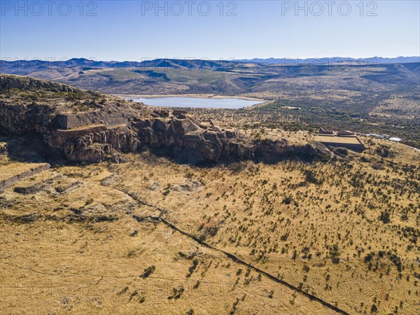 Aerial of the archeological site La Quemada also known as Chicomoztoc