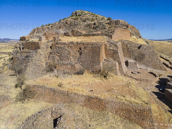 Aerial of the archeological site La Quemada also known as Chicomoztoc