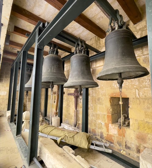 Five old 17th century and 18th century bells from St Marija's Cathedral in Gozo Citadel