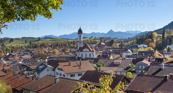 View of Nesselwang with St