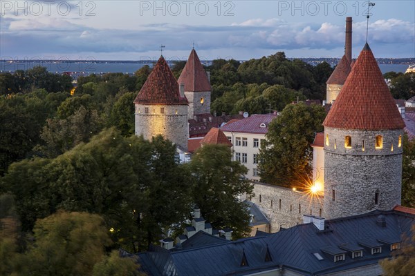 View of the towers of the city fortifications from the Upper Town